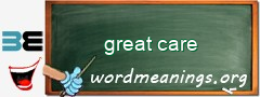 WordMeaning blackboard for great care